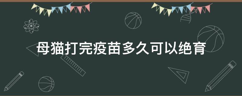 母猫打完疫苗多久可以绝育 母猫打完疫苗多久能绝育