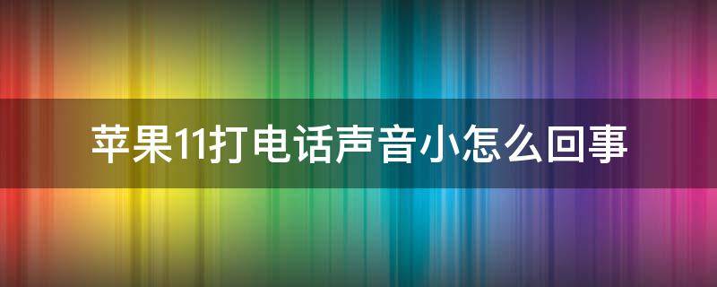 苹果11打电话声音小怎么回事 苹果11打电话声音小怎么办