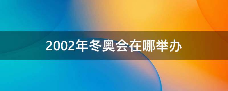 2002年冬奥会在哪举办（2002年的冬奥会在哪里举行）