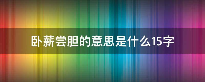 卧薪尝胆的意思是什么15字（卧薪尝胆用一个字表示）