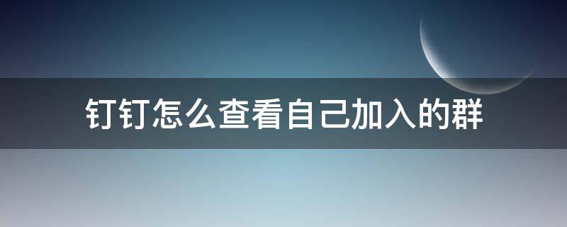 钉钉怎么查看自己加入的群（钉钉如何查看自己加入的群）