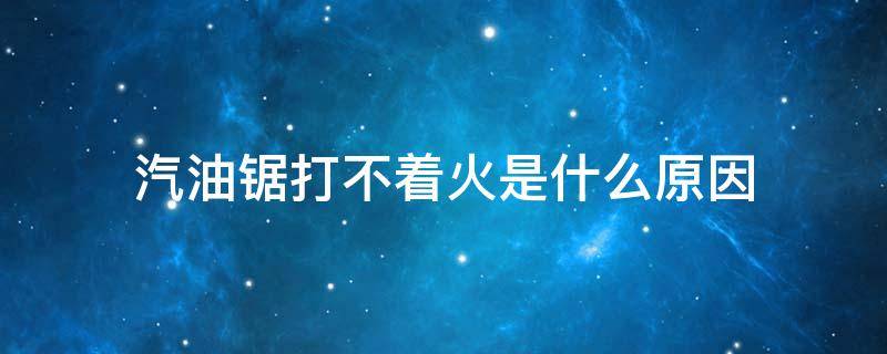 汽油锯打不着火是什么原因 请问油锯打不着火是什么情况