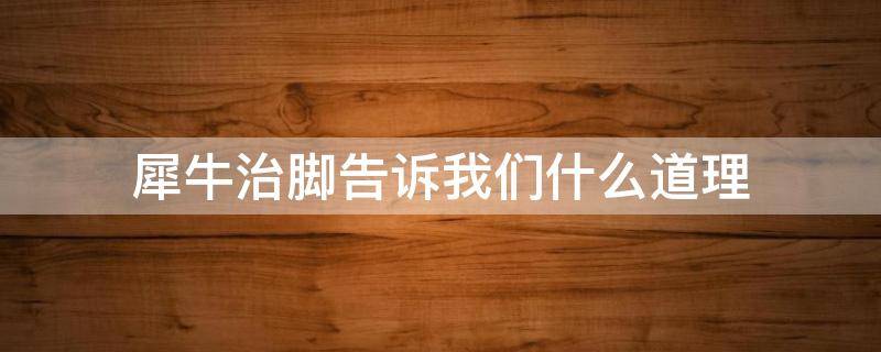 犀牛治脚告诉我们什么道理 犀牛治脚的寓言说明了什么