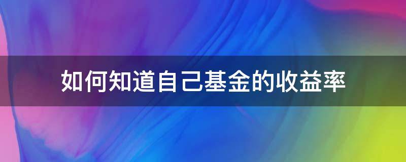 如何知道自己基金的收益率（怎么看自己的基金收益率）