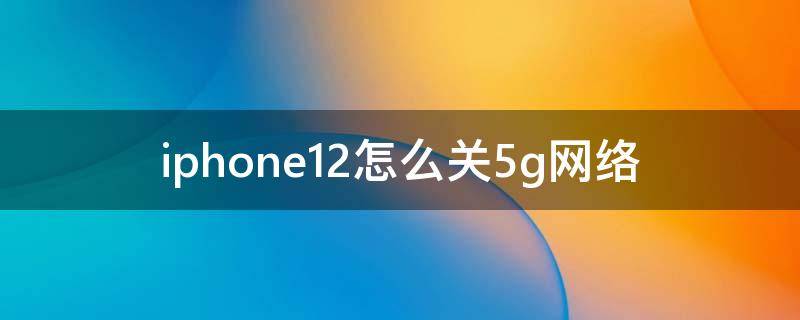 iphone12怎么关5g网络 iPhone12怎么关5G网络