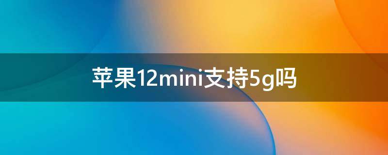 苹果12mini支持5g吗（苹果12mini到底支不支持5G）