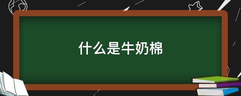 什么是牛奶棉（什么是牛奶棉线）