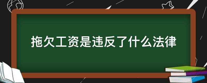 拖欠工资是违反了什么法律（拖欠工资触犯法律吗）