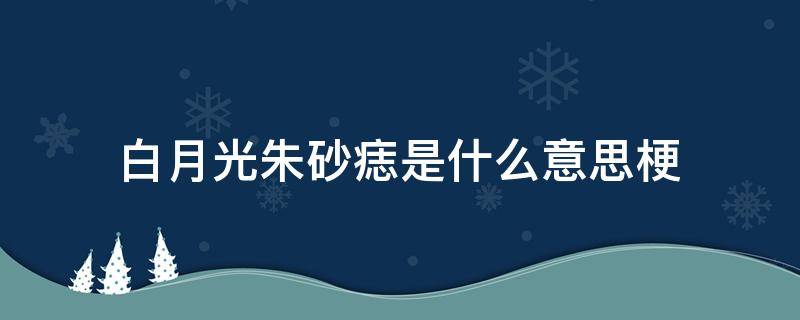 白月光朱砂痣是什么意思梗（白月光和朱砂痣是什么意思）