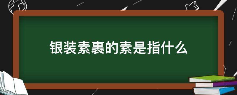 银装素裹的素是指什么（银装素裹的素是指什么意思）