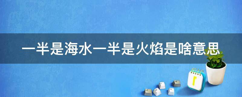 一半是海水一半是火焰是啥意思（一半是海水一半是火焰是啥意思）