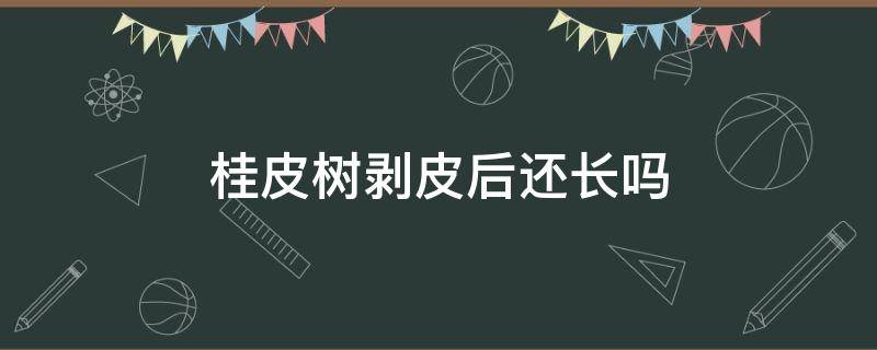 桂皮树剥皮后还长吗（桂皮树剥皮后会再长回来嘛）