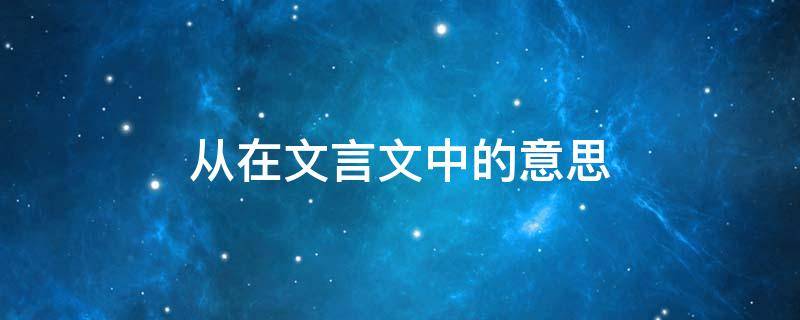 从在文言文中的意思 坐在文言文中的意思