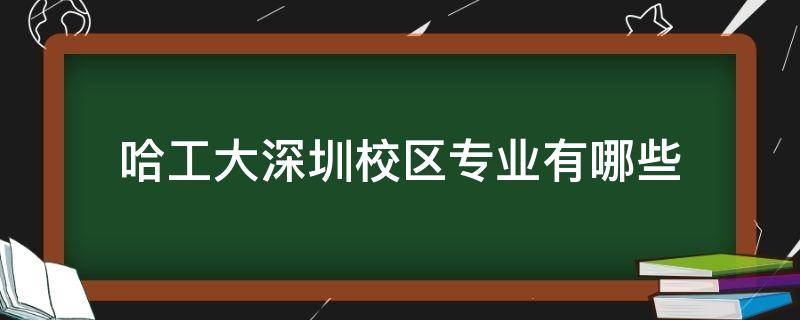 哈工大深圳校区专业有哪些 哈工大深圳校区热门专业