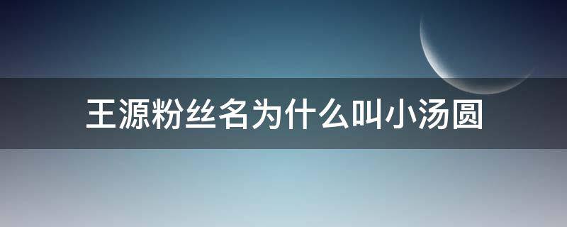 王源粉丝名为什么叫小汤圆 小汤圆给王源的爱称