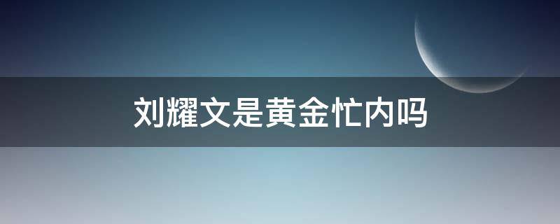 刘耀文是黄金忙内吗 为什么刘耀文是忙内