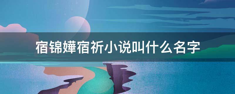 宿锦嬅宿祈小说叫什么名字 《宿锦嬅宿祈》