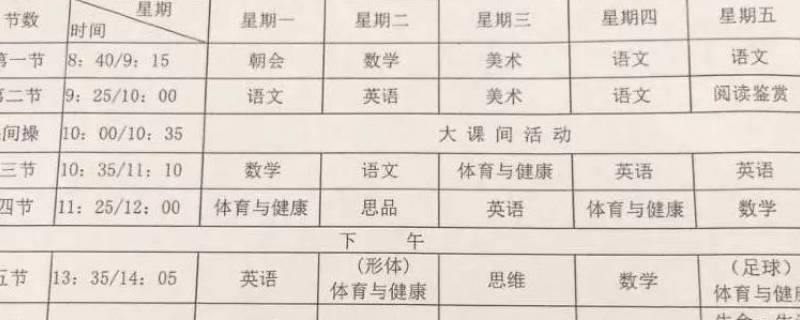 小学一节课多长时间国家规定 教育部规定小学一天几节课