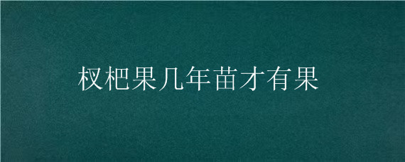 杈杷果几年苗才有果 杈杷果几年苗才有果实