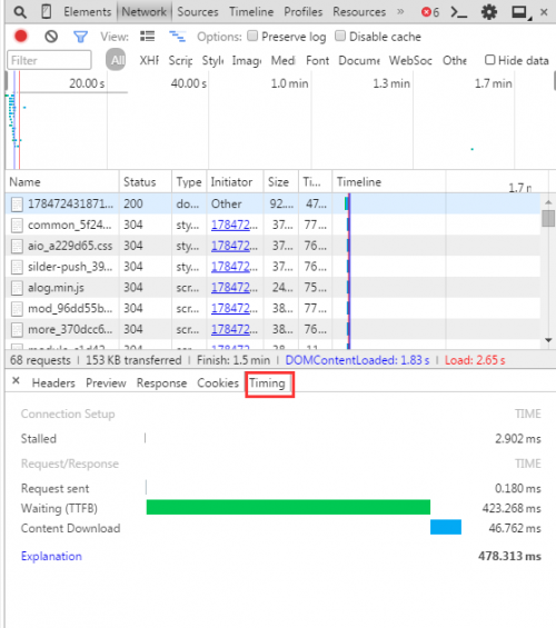 怎么利用chrome查看页面响应时间