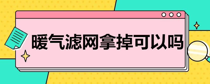 暖气滤网拿掉可以吗（暖气的滤网能不能拿掉）