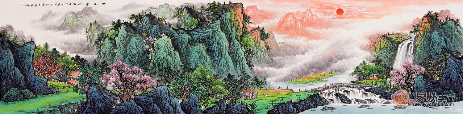 这4款客厅山水风景画 客厅风水山水画