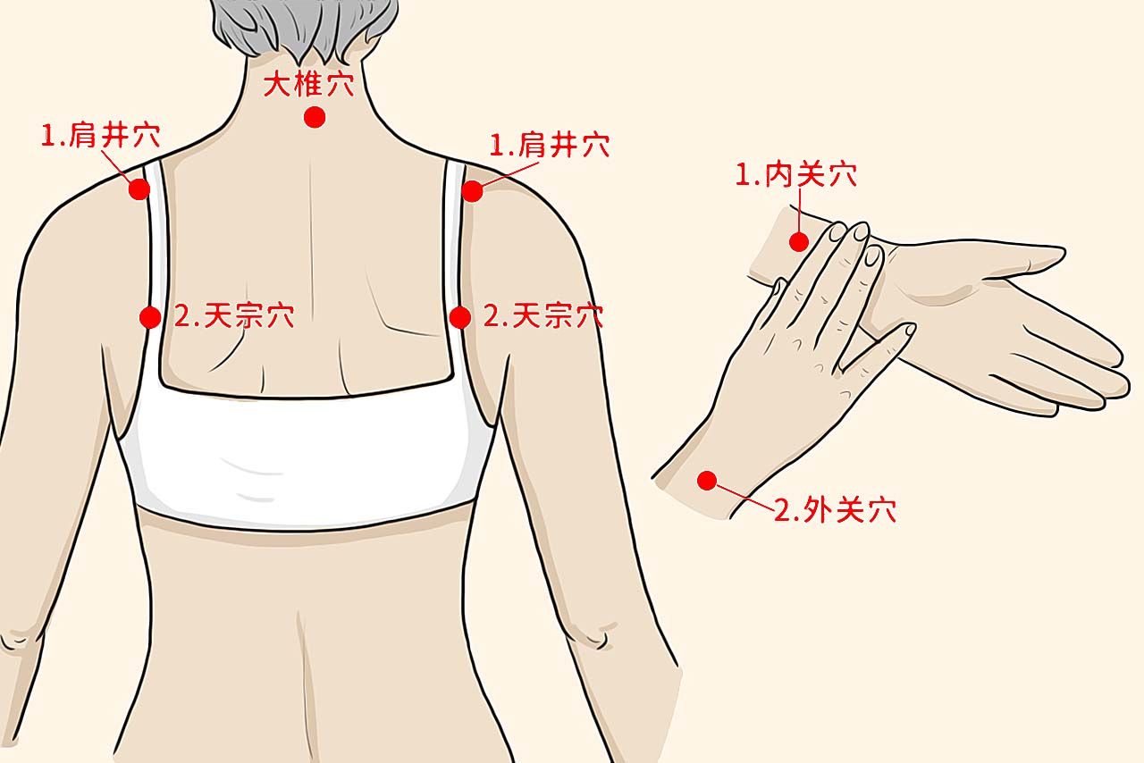 乳房刮痧顺序图片 乳腺刮痧的方法示意图