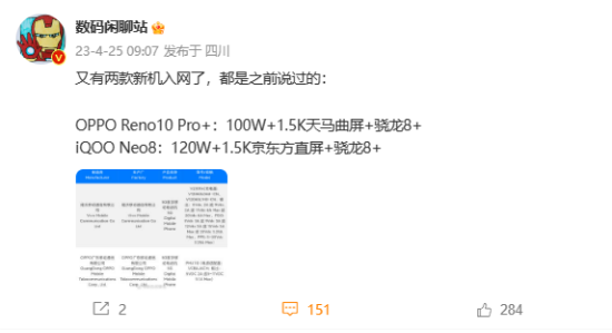 OPPO Reno10 Pro+参数曝光：骁龙8+处理器 1.5K屏幕