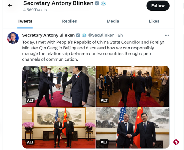 布林肯推特发文谈北京行（布林肯专访）