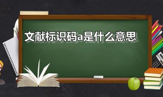 文献标识码a是什么意思（文献标识码B是什么意思）