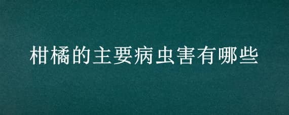 柑橘的主要病虫害有哪些（柑橘类的主要病虫害）