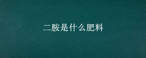 二胺是什么肥料（二胺是什么肥料 氮磷钾）