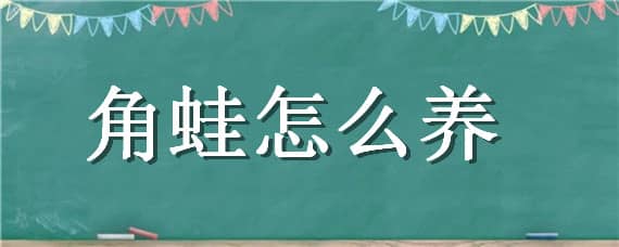 角蛙怎么养 幼年角蛙怎么养