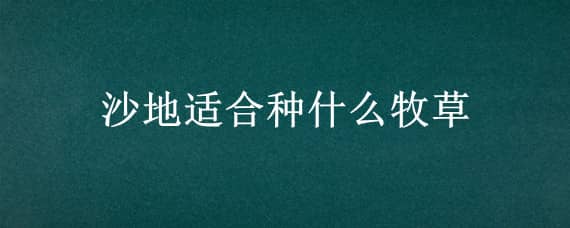 沙地适合种什么牧草 适合沙漠种植的牧草