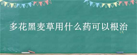 多花黑麦草用什么药可以根治 防除多花黑麦草