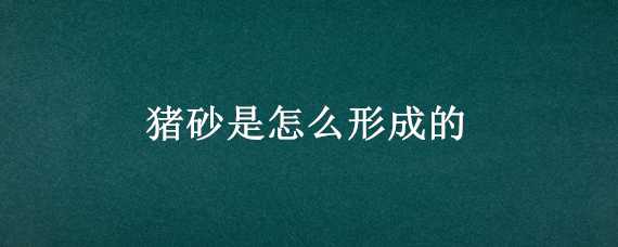 猪砂是怎么形成的（猪砂是怎么形成的原理）