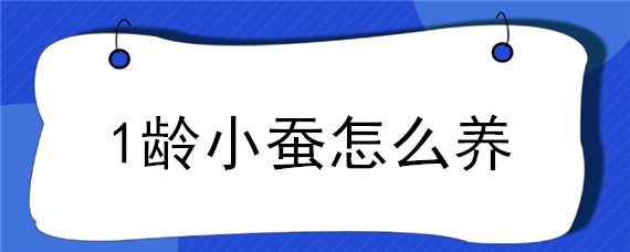 1龄小蚕怎么养 一龄小蚕怎么养