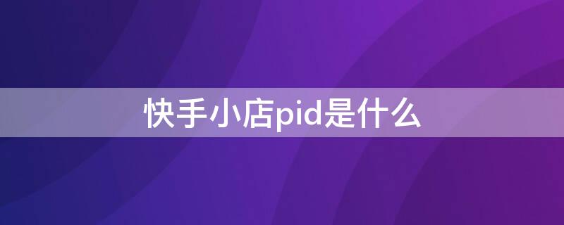 快手小店pid是什么