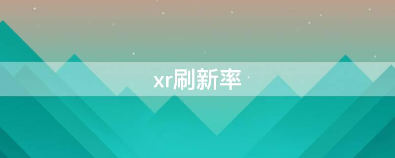 xr刷新率