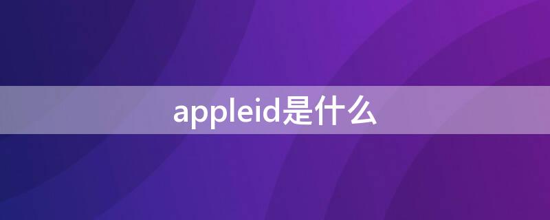 appleid是什么（appleid是什么形式）