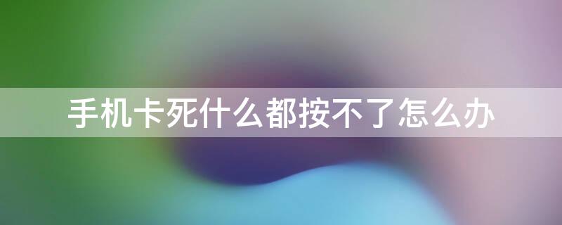 手机卡死什么都按不了怎么办 为什么手机卡死按不动了