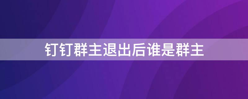 钉钉群主退出后谁是群主（群主退出钉钉群后谁是群主）