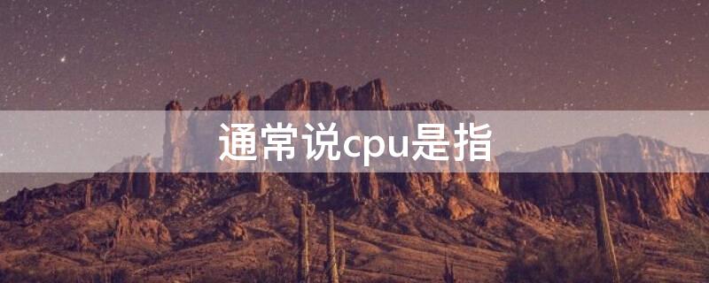 通常说cpu是指（通常所说的cpu）