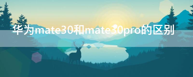 华为mate30和mate30pro的区别 华为mate30和mate30pro的区别知乎