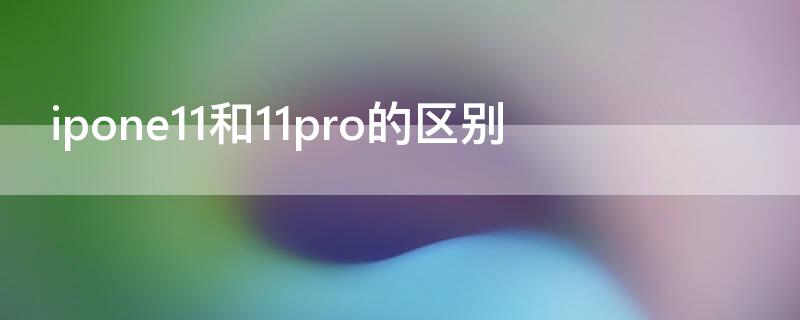 ipone11和11pro的区别 ipone11和ipone11pro哪个更适合买