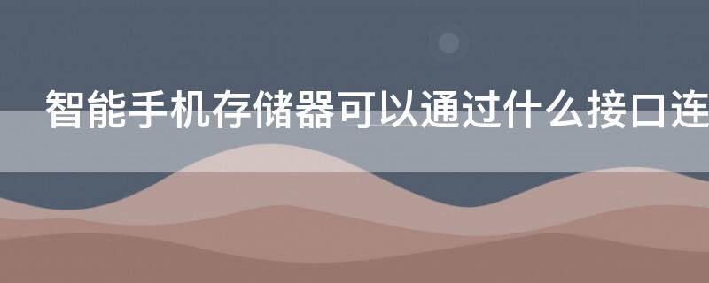 智能手机存储器可以通过什么接口连接电脑