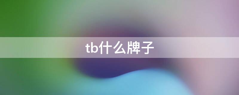 tb什么牌子 tb什么牌子手表