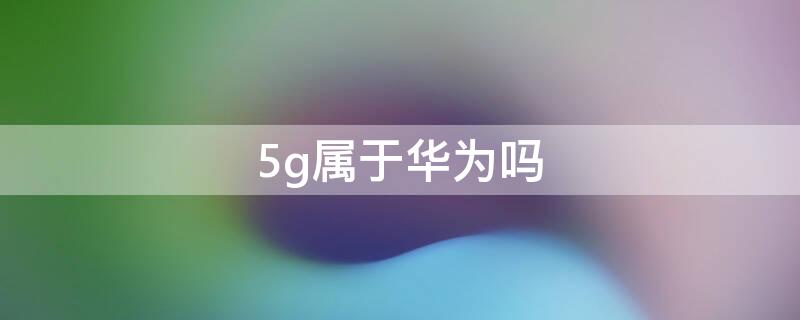 5g属于华为吗（5g技术是国家的还是华为的）