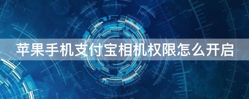 iPhone手机支付宝相机权限怎么开启（iphone怎么打开支付宝相机权限）