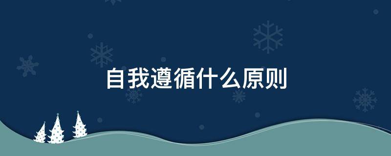 自我遵循什么原则（自我遵循什么原则行动）